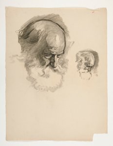 Estudio de la cabeza de un anciano barbudo, para el Rey Arturo de Edwin Austin Abbey