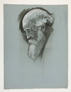 Estudio de la cabeza de un anciano barbudo, para el Rey Arturo de Edwin Austin Abbey