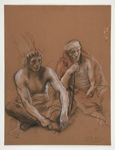 Estudio de dos indias para de Edwin Austin Abbey