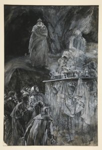 El Banquete, ilustración del Acto III, Escena III, La Tempestad