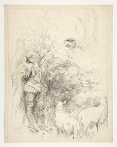 La canción del narciso. pastor y tonto de Edwin Austin Abbey