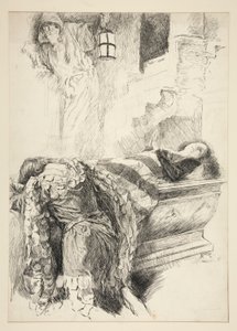Escena de la tumba - Romeo encuentra a Julieta, de Romeo y Julieta de Edwin Austin Abbey