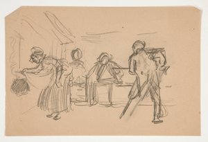 Ilustración no identificada de Oliver Goldsmith de Edwin Austin Abbey