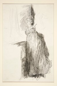 mujer, en, ventana, -, no identificado, ilustración
