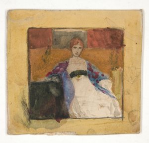 Mujer sentada - ilustración no identificada