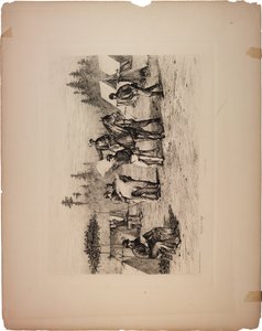 Periódicos en el campamento, 1876 de Edwin Austin Forbes