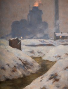 Horno y nieve, paisaje (óleo sobre lienzo)