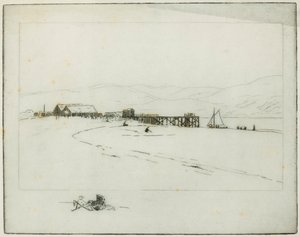 El muelle (grabado) de Edwin Butler Bayliss