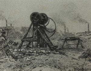 Winding Gear (carboncillo sobre papel) de Edwin Butler Bayliss