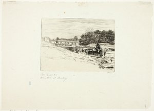 Whistler Dibujando en Moulsey Lock de Edwin Edwards