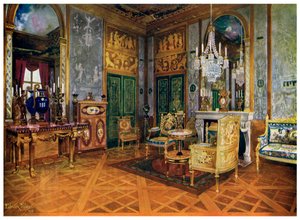 Salón de Música de María Antonieta, Cámara de Dormir, Palacio de Fontainebleau, Francia, 1911-1912 de Edwin Foley