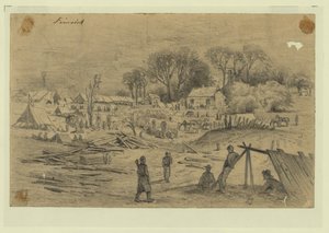 Hospital de campaña del 5º Cuerpo (General Warren) en Spotsylvania Court House, Va. de Edwin Forbes