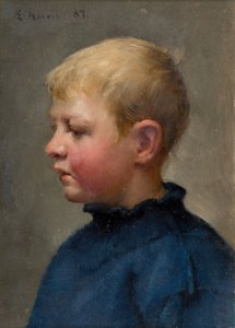 Cabeza de un niño pescador, 1887 de Edwin Harris