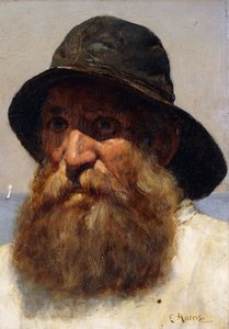 Retrato de un pescador, c.1895 de Edwin Harris