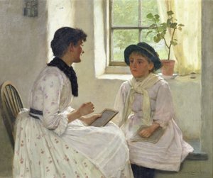 La lección, 1889 de Edwin Harris