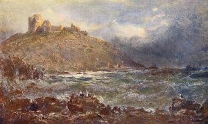Castillo de Criccieth (litografía en color) de Edwin Hayes