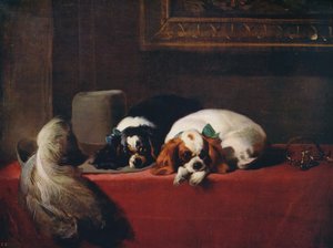 Spaniels del Rey Carlos, las mascotas de los Cavaliers, 1845