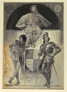 Páginas y caballeros, frontispicio de "El hombre de armas" de Edwin Howland Blashfield