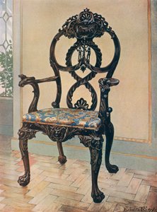 Silla Tallada del Presidente--Chippendale Temprano de Edwin John Foley