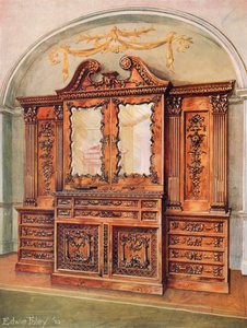 Librero cerrado tallado de caoba - Estilo de Chippendale - Influencia francesa de Edwin John Foley
