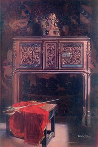 Aparador de roble tallado--Luis XII de Edwin John Foley
