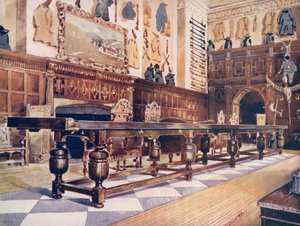 Mesa de Shovelboard en el Salón de Littlecote de Edwin John Foley