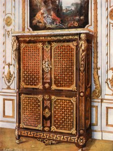 Secretaire Vertical en Parquetería de Maderas Variadas, con Rosetones de Ormolu de Edwin John Foley