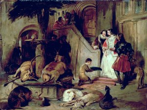 Un patio en tiempos antiguos de Edwin Landseer