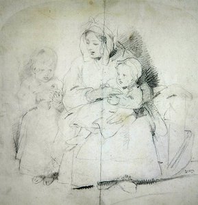 Una madre con dos niños de Edwin Landseer