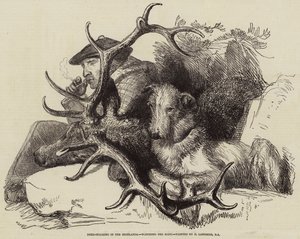 Caza de ciervos en las Tierras Altas, observando el cuerpo de Edwin Landseer