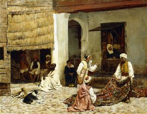 Un bazar de alfombras en Tánger de Edwin Lord Weeks