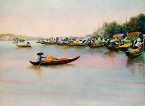 El mercado fluvial, Bangkok de Edwin Norbury