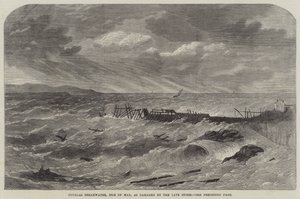Rompeolas de Douglas, Isla de Man, dañado por la última tormenta de Edwin Weedon