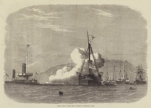 Pruebas de disparo contra el HMS Glatton en Portland Roads de Edwin Weedon