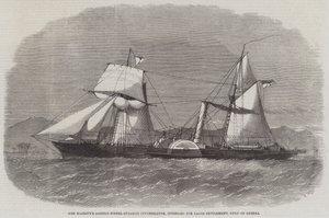 El barco de ruedas de Su Majestad, Investigator, destinado al asentamiento de Lagos, Golfo de Guinea de Edwin Weedon