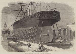 Elevador hidráulico en los nuevos diques secos, cerca de Blackwall