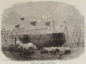 Lanzamiento del HMS Triumph en Jarrow-on-Tyne