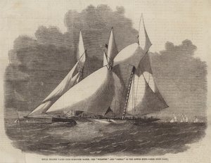 Competencia de Goletas del Royal Thames Yacht Club, el Wildfire y Vestal en el Lower Hope