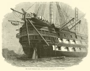 El Cable Telegráfico Atlántico, Popa del HMS Agamemnon