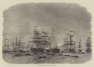 La flota de acorazados en el puerto de Portland de Edwin Weedon