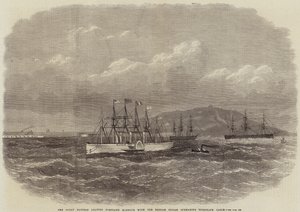 El Gran Eastern saliendo del Puerto de Portland con el Cable Submarino Británico-Indio de Edwin Weedon