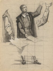 Hombre predicando, boceto para la Firma del Pacto en la Cabina del Mayflower