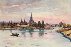 El Rin: Constanza, desde el lago (litografía en color)