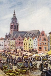 El Rin: Nymegen (litografía en color) de Effie Jardine
