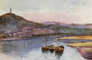 El Rin: El Mosela en Tréveris, Treves (litografía en color) de Effie Jardine