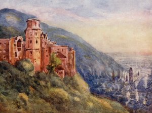 El Rin: El castillo de Heidelberg (litografía en color)