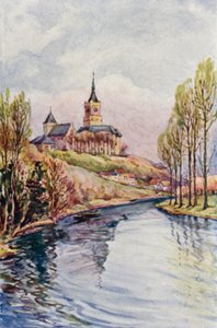El Rin: Schwanen Turm, Cleve (litografía en color) de Effie Jardine