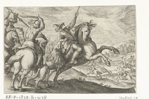 caza de leones Escenas de caza (título de la serie) Icones Venantum Species Varias Representantes (título de la serie) de Egbert Jansz.