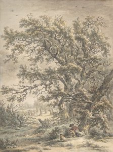 Un hombre descansando bajo un árbol de Egbert van Drielst