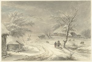 Vista de invierno en Exloo, Drenthe de Egbert van Drielst
